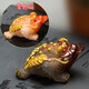 茶寵擺件 精品變色金蟾可養(yǎng)創(chuàng)意茶臺(tái)茶盤(pán)茶道茶藝感溫變色茶具配件飾品招財(cái)金蟾蟾蜍寵物 紅色金蟾