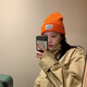 慕衣賓士日系毛線(xiàn)帽子男韓版保暖冷帽秋冬季情侶針織帽女帽子男冬女學(xué)生潮 暗橘色 高彈力（男女可戴）