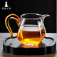 一品工坊 玻璃公道杯大號(hào)家用茶海倒茶器辦公室茶具配件耐高溫玻璃公杯分茶器 方潤(rùn)公道杯-黃把 400ml
