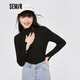 森馬森馬針織衫女短款修身打底衫氣質(zhì)冬季套頭衫女士百搭 黑色90001 155/80A/S
