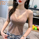 莫代爾 夏季內(nèi)搭蕾絲吊帶背心女性感V領(lǐng)帶胸墊文胸一體美背裹胸?zé)o袖上衣 卡其色 均碼