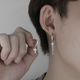 締晶十字架925銀耳環(huán)男生日禮物送男生長(cháng)短款簡(jiǎn)約流蘇耳釘單只一對