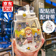 逸居客（YIJUKE）大肚水杯吸管杯成人大容量水壺兒童夏季塑料杯雙飲杯運(yùn)動(dòng)布丁水瓶 優(yōu)雅白 雙飲杯/1300ml+貼紙+背帶