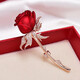海雯妮 飾品胸針女胸花別針 氣質(zhì)紅色玫瑰高檔個(gè)性男西服領(lǐng)子扣針配飾裝飾 金紅色