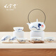 紅官窯醴陵陶瓷大師文創(chuàng  )功夫茶具套裝瓷器禮品高檔茶壺茶杯茶碗家用中式 行云7頭茶具