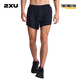 2XU Light Speed系列運動(dòng)短褲男田徑訓練服速干短褲籃球跑步健身套裝 黑色/黑色反光 M