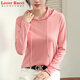 LOVER RUCCI春秋薄款80支雙面絲光棉連帽長(cháng)袖t恤女帶帽打底衫白色打底帽衫秋 粉色 L