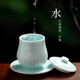 戴玉堂 陶瓷佛具用品大全套裝家用供奉供盤(pán)佛堂佛教擺件佛前花瓶香爐供佛水杯 D66-16A 寶蓮圣水杯 天青