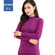 AB內衣女士半高領(lǐng)單件秋衣棉毛衫全棉打底衫純棉大碼寬松上衣T668 紫紅 XL/165/95