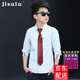 JISUIN少年版學(xué)生領(lǐng)帶小孩畢業(yè)照學(xué)院風(fēng)校服領(lǐng)帶免打拉鏈兒童小領(lǐng)帶女款拉鏈領(lǐng)帶 酒紅色