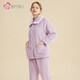 都市麗人女士家居服套裝法蘭絨秋冬長(cháng)袖厚款保暖睡衣2H31E9