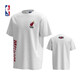 NBA腰果花系列-熱火隊夏季男士夏季運動(dòng)寬松圓領(lǐng)短袖白色純棉T恤 白色 M