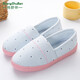 尚舒伴月子鞋春秋九月份包跟軟底十月產(chǎn)婦產(chǎn)后室內家居鞋防滑透氣孕婦鞋 小花款月子鞋－藍色 S(36-37)碼