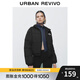 UR秋冬新款女裝時(shí)尚休閑撞色字母保暖立領(lǐng)棉服UYY140037 正黑 S