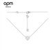 APM MONACO迷你白母貝愛心項鏈可調節(jié)女時尚鎖骨簡約毛衣鏈AC6437OXNC 銀色