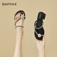 達(dá)芙妮（DAPHNE）拖鞋女外穿夏涼鞋夏季新款網(wǎng)紅水鉆夾腳粗跟仙女風(fēng)沙灘涼拖鞋 黑色 38 (240mm) 標(biāo)準(zhǔn)碼