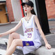 盈步 籃球服套裝女情侶寬松運動(dòng)背心透氣速干23號球衣男生大學(xué)生表演服兩件套 湖R白-23號詹皇 L（160-165cm）