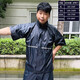 建雨夏季雨衣雨褲套裝分體式男女款防暴雨外賣(mài)騎手防水短褲短袖透氣褲 藏青色短袖上衣有口袋 XXL 1件 (120-150斤）