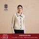 ERDOS【善系列】翻領(lǐng)雙提軟糯減齡手工勾邊加厚女短外套 香草白 L 170/88A