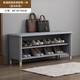 澤多實(shí)木入戶(hù)門(mén)口可坐鞋柜換鞋凳一體輕奢高級感中古家用玄關(guān)雙層鞋架 【80cm基礎款】寶馬灰