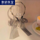 默研（MOYAN）仿珍珠飄帶發(fā)箍女綁發(fā)一體系帶頭箍森系超仙絲巾發(fā)帶編發(fā)卡 淺灰色蝴蝶結發(fā)箍A15-301