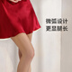 狄蘭絲（dilansi）真絲睡裙睡衣女春夏性感絲綢吊帶裙打底薄情趣短裙純欲風(fēng)百搭高級 酒紅（6A級100%桑蠶絲） L 推薦90-105斤