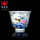 鐘家窯手繪茶杯單杯主人杯 高級工藝美術(shù)師萬(wàn)海華青花斗彩柴窯花鳥(niǎo)杯收藏 國色天香