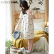 小情歌 夏天純棉睡裙女短袖可愛(ài)少女中長(cháng)款大碼孕婦睡衣可外穿居家服  z5908女裙(主推款) M 女身高152-165 體重80-100
