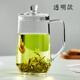 極簡(jiǎn)造物大容量玻璃杯透明創(chuàng  )意綠茶杯帶蓋帶把家用辦公室喝水杯子泡茶杯 透明款