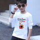 艾諾輪長(cháng)袖t恤男童3-12歲男孩長(cháng)袖款夏季夏天夏裝寬純棉兒童潮牌洋氣上衣春秋白色童裝中大童男童打底衫 白色【讀書(shū)人】 140 碼建議身高130厘米左右