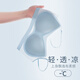 意芬無痕內(nèi)衣小胸聚攏夏季薄款女收副乳防下垂無鋼圈冰絲女士超薄文胸 淺藍(lán)（細(xì)肩帶） M