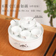 潮汕功夫旅行茶具帶陶瓷茶盤(pán)家用車(chē)載戶(hù)外便攜式包白瓷茶具套裝 6英寸江山如畫(huà)茶盤(pán)(6件套) 白色
