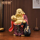 銅掌柜彌勒佛大肚開(kāi)心笑佛擺件家居客廳裝飾品黃銅工藝品 彩繪彌勒佛《平安有?！? title=