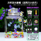 水母活物運輸包活方杯發(fā)光小赤月水母學生宿舍好養(yǎng)活體海洋小寵物 方杯發(fā)光套餐（送兩只小赤月）