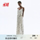 H&M女士連體衣2025夏新款腰部系帶時(shí)尚印花連身褲1295327 奶油色/黑色花卉 XS 155/80