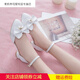瑞央兒童高跟鞋艾莎愛(ài)莎公主鞋女童涼鞋中大童學(xué)生舞臺走秀表演鞋 白色 38 適合腳長(cháng)24CM