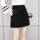 衣品飾衛秋裝新款防走光短裙高腰裙修身顯瘦a字裙a字半身裙A裙裙子半裙 黑色 XXL（適合125-133斤）