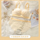 秉藜女生內衣女學(xué)生大學(xué)無(wú)鋼圈文胸高中生初中生少女胸衣女可愛(ài)隱形 香檳色套裝 34/75AB