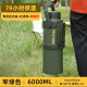 琪虎（QIHU）316L不銹鋼保溫水壺家用超大容量戶(hù)外便攜水瓶旅行保溫壺車(chē)載暖壺 6升 軍綠色 6L