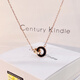 CENTURY& KINDLE羅馬雙環(huán)環(huán)相扣白貝母項(xiàng)鏈女士玫瑰金簡(jiǎn)約2024年新款小眾高級(jí)感潮 黑瑪瑙雙環(huán)項(xiàng)鏈