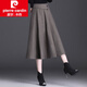 皮爾卡丹（pierre cardin）女裝加厚毛呢半身裙秋冬2025新款高腰顯瘦中長(zhǎng)款大擺百褶a字垂 深灰色 均碼 適合91-150斤
