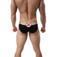 無(wú)畏船長(cháng)低腰棉質(zhì)露臀短褲頭 潮男士性感修身貼身透氣吸汗U凸囊袋三角內褲 黑色 S
