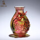 琉璃擺件工藝品喜上眉梢插花花瓶客廳結(jié)婚禮物送新人喬遷之喜搬家 喜上眉梢小號(hào)（紅綠色）100%琉璃