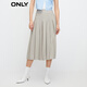 ONLY復古學(xué)院風(fēng)中長(cháng)款百褶裙半身裙女|123316003 A43 蒸氣灰色VAPOROUS GRAY M 165/68AR