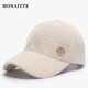 蒙奈特（MONAITTE）帽子女新款百搭顯臉小毛絨加厚保暖鴨舌帽冬季休閑時(shí)尚潮牌棒球帽 米白色（標I-2） 可調節【55到60厘米】