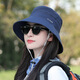 京京怡（JINGJINGYI）帽子女戶外防曬遮陽(yáng)帽運(yùn)動(dòng)太陽(yáng)帽女款遮臉透氣盆帽漁夫帽防曬帽 藏青色 可調(diào)節(jié)大小