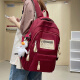 艾欣儿（AiXinEr）日系书包女高中大学生背包女生初中生大容量三四六年级双肩包女孩 红色+鸭子挂件