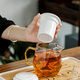 連山閣（LIAN SHAN GE）耐熱玻璃茶壺單壺陶瓷過(guò)濾內膽耐高溫不銹鋼網(wǎng)隔功夫茶具泡茶壺 鉆紋茶壺陶瓷內膽/單壺500ml