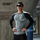 MUSCLEDOG肌肉狗 健身衣男潮牌拼接快干彈力上衣訓(xùn)練服運(yùn)動(dòng)長袖T恤男上衣修身跑步衣服春秋季撞色 深灰色 M
