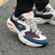 斯凱奇男鞋春秋2026新款撞色熊貓鞋防滑減震運動(dòng)鞋休閑鞋厚底增高老爹鞋 海軍藍色/多彩色-NVMT 41